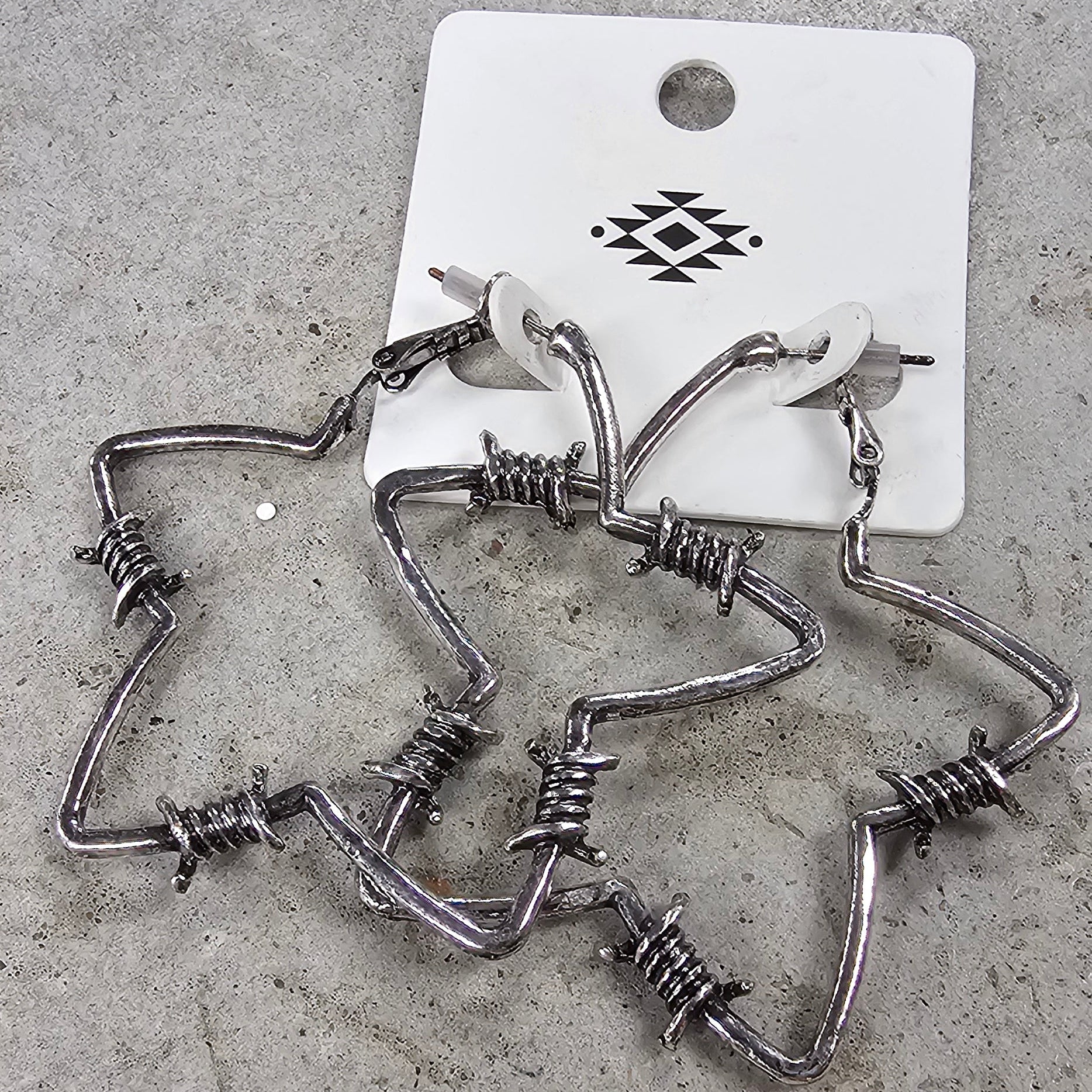 Barbed Wire Star Earrings